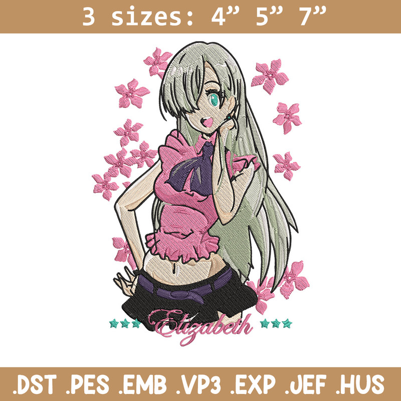 Elizabeth Embroidery Design, Seven Deadly Sins Embroidery, Embroidery File,Anime Embroidery,Anime shirt,Digital download.jpg