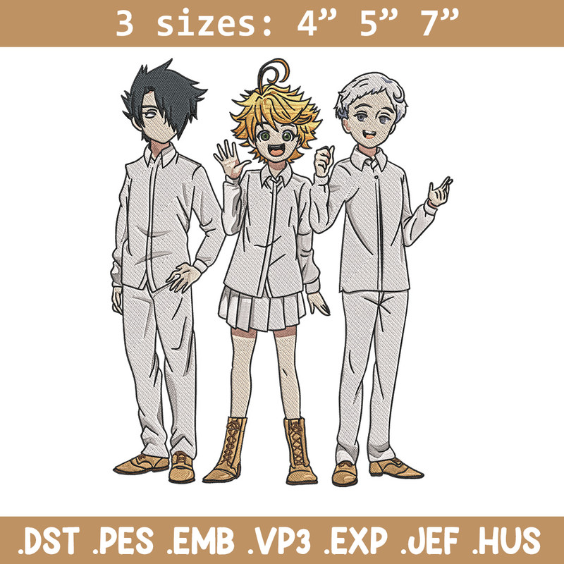 Emma friends Embroidery Design, Oyakusoku Embroidery, Embroidery File, Anime Embroidery, Anime shirt, Digital download.jpg