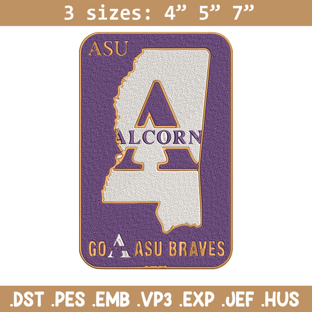 Alcorn State logo embroidery design, Logo embroidery, Sport embroidery, logo sport embroidery, Embroidery design.jpg
