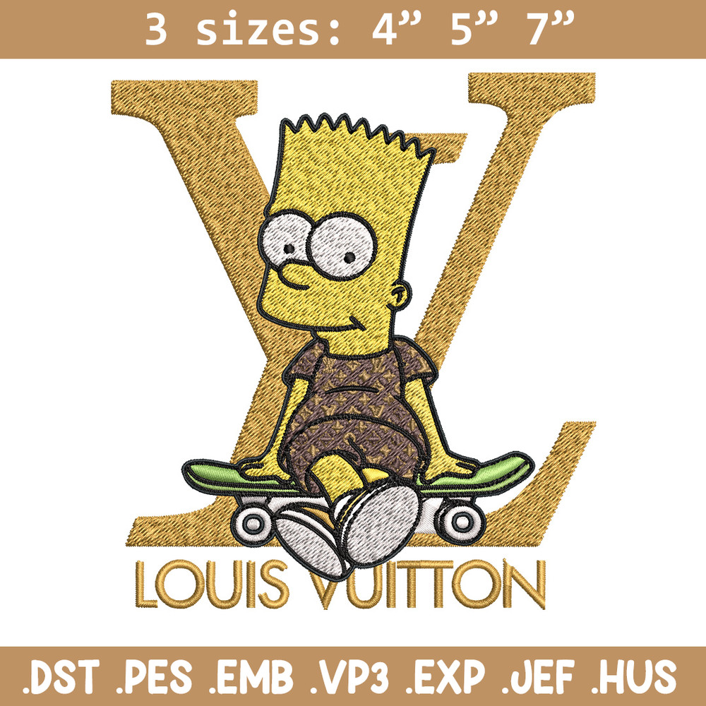 Bart simpson lv Embroidery Design, LV Embroidery, Embroidery File, Logo shirt, Sport Embroidery, Digital download.jpg