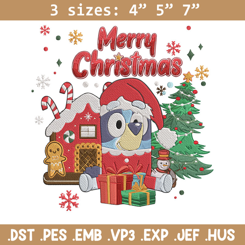 Bluey merry chrismas Embroidery Design,Bluey Embroidery, Embroidery File, Chrismas Embroidery, Digital download.jpg