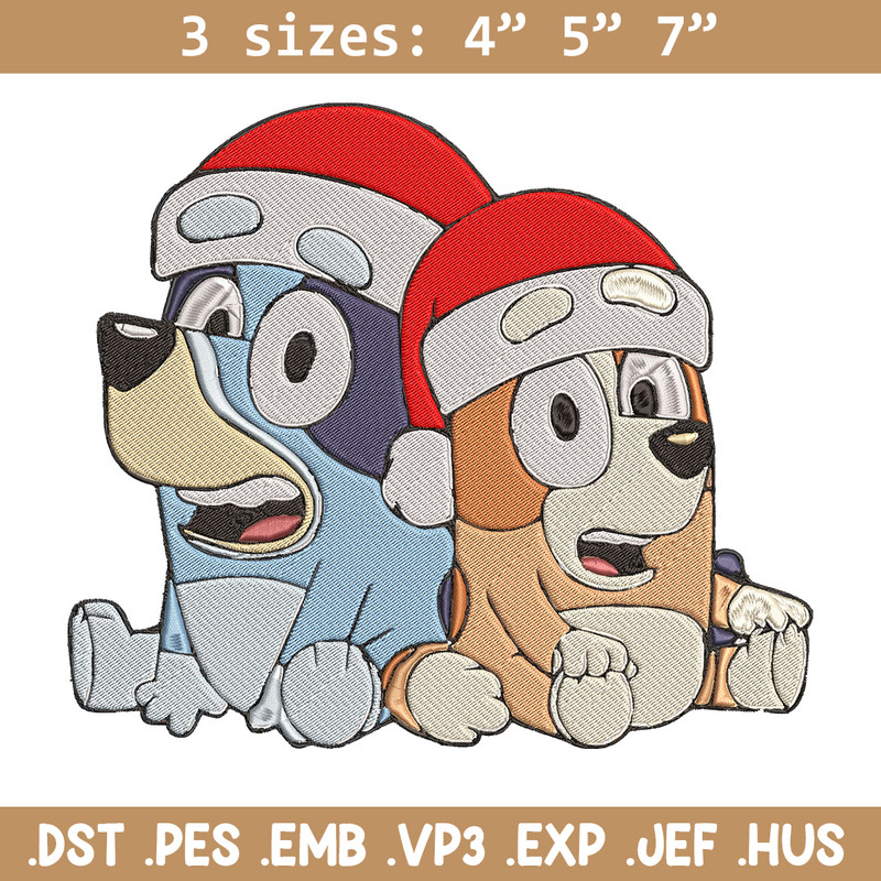 Bluey x Bingo Embroidery Design, Bluey Embroidery, Embroidery File, Chrismas Embroidery, Anime shirt, Digital download.jpg