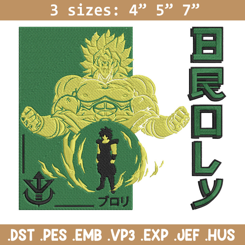 Broly poster Embroidery Design, Dragonball Embroidery, Embroidery File, Anime Embroidery, Anime shirt, Digital download.jpg