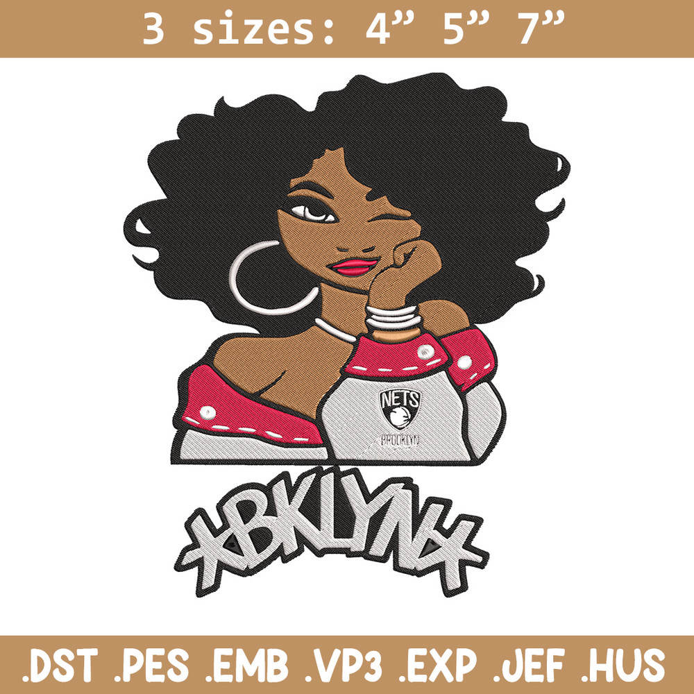 Brooklyn Nets girl embroidery design, NBA embroidery, Sport embroidery, Logo sport embroidery, Embroidery design..jpg