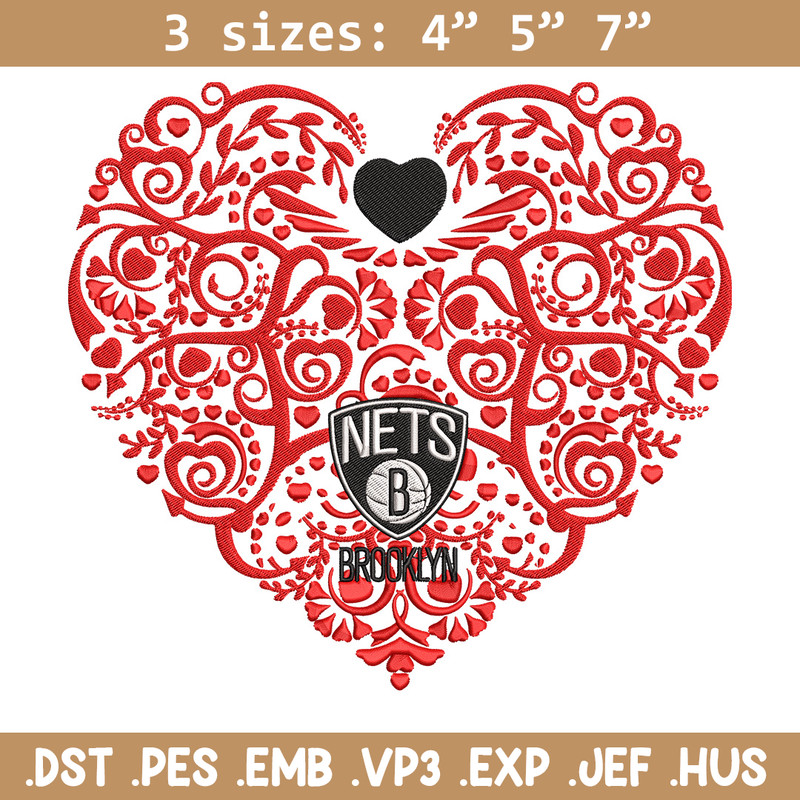 Brooklyn Nets heart embroidery design, NBA embroidery,Sport embroidery, Logo sport embroidery, Embroidery design.jpg
