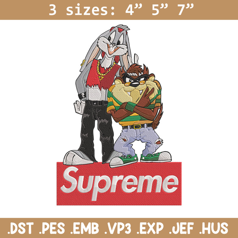 Bunny Taz Embroidery Design, Bunny Taz Embroidery, Embroidery File, Anime Embroidery, Supreme shirt, Digital download.jpg