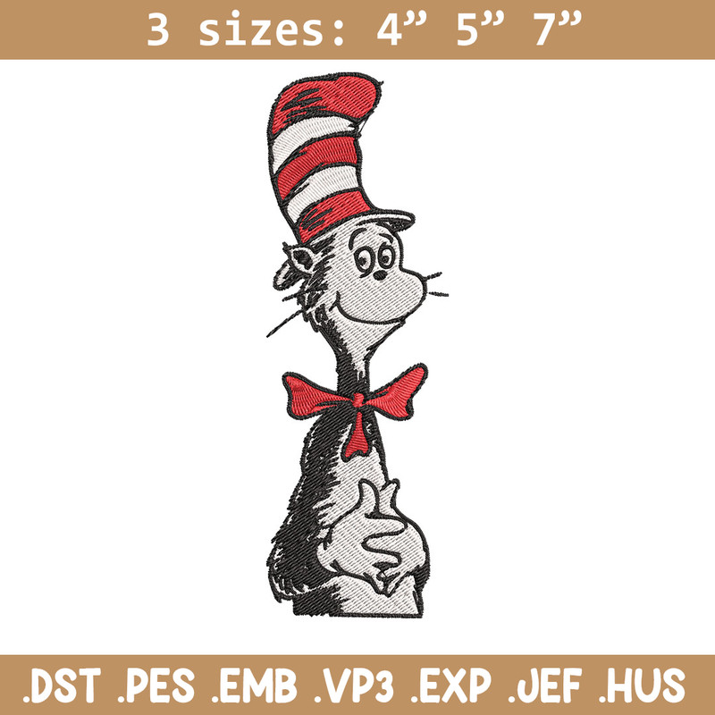 Cat in the Hat Logo Embroidery Design, Dr Seuss Embroidery, Embroidery File, Embroidery design, Digital download..jpg