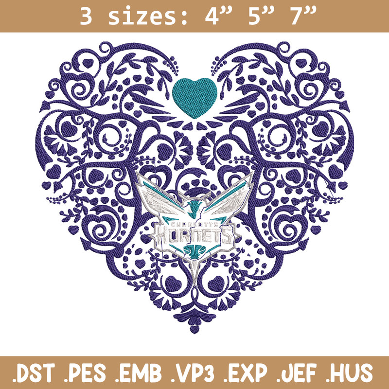 Charlotte Hornets heart embroidery design, NBA embroidery, Sport embroidery, Embroidery design, Logo sport embroidery..jpg