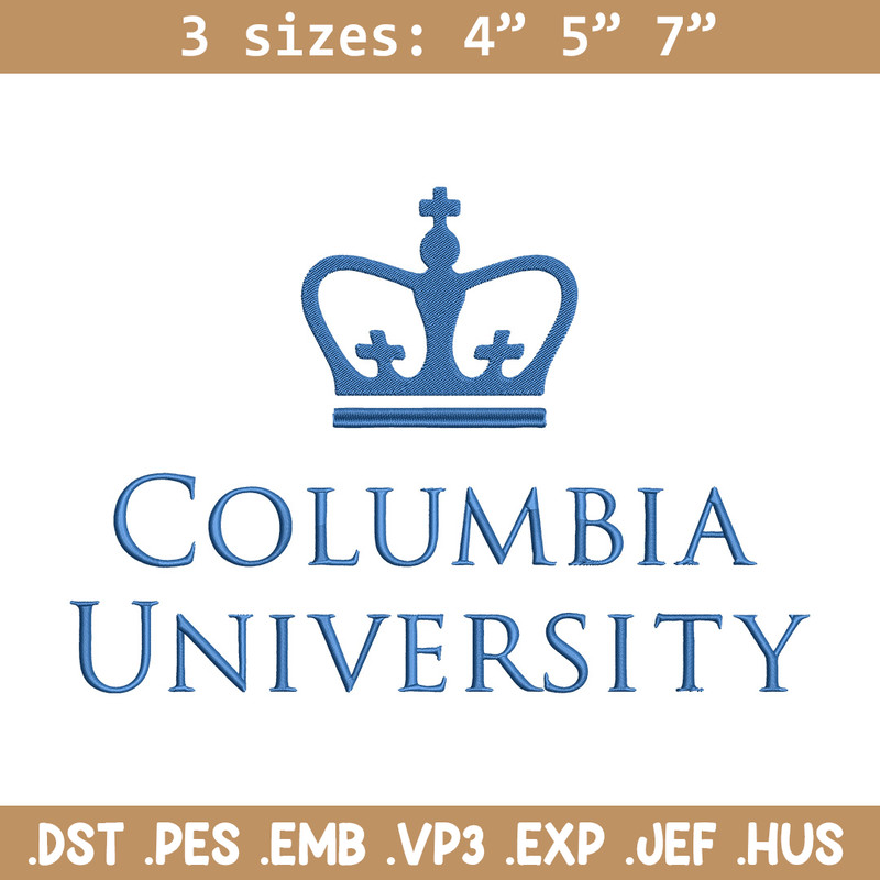 Columbia University logo embroidery design, Sport embroidery, logo sport embroidery, Embroidery design,NCAA embroidery..jpg