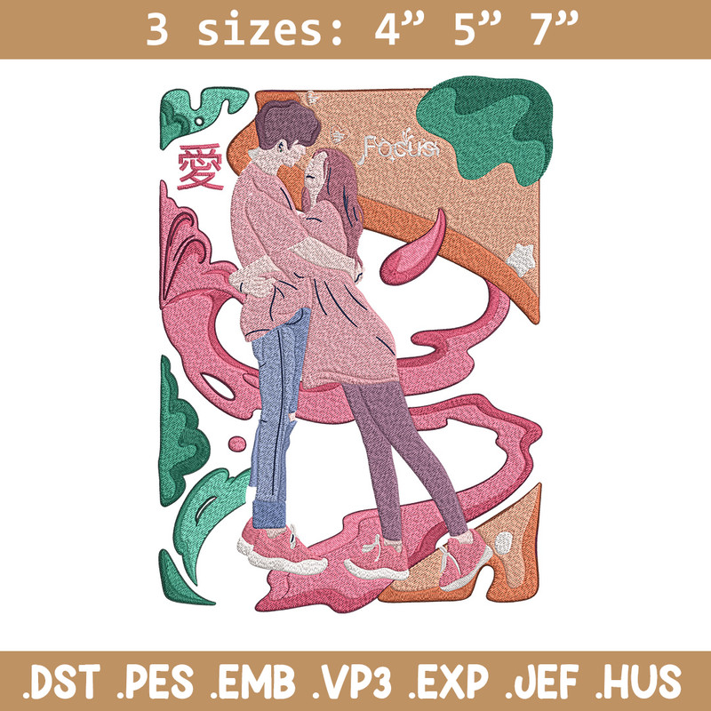 Couple poster Embroidery Design, Couple Embroidery, Embroidery File, Anime Embroidery, Anime shirt, Digital download.jpg