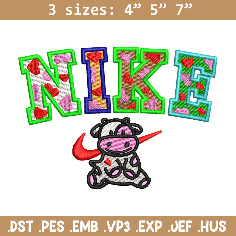 Cow color x nike embroidery design, Cow embroidery, Nike design, Embroidery shirt, Embroidery file, Digital download.jpg