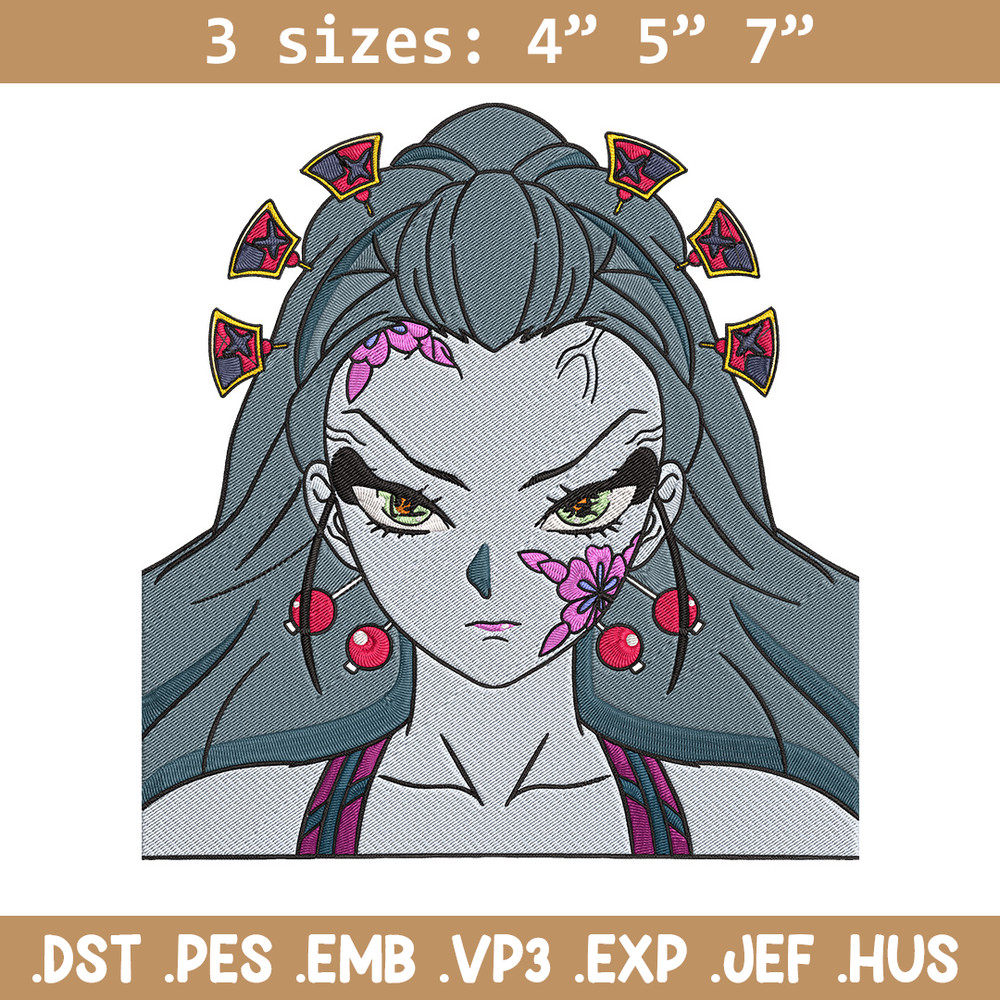 Daki face Embroidery Design, Demon slayer Embroidery, Embroidery File, Anime Embroidery, Anime shirt, Digital download.jpg