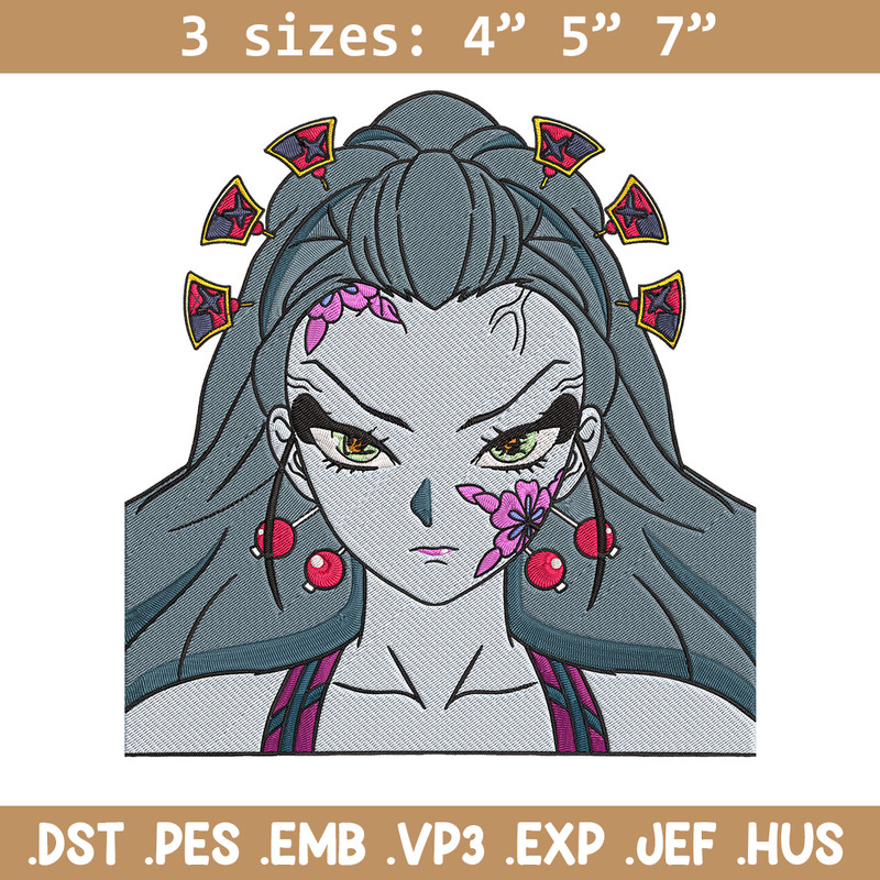 Daki face Embroidery Design, Demon slayer Embroidery, Embroidery File, Anime Embroidery, Anime shirt, Digital download.jpg