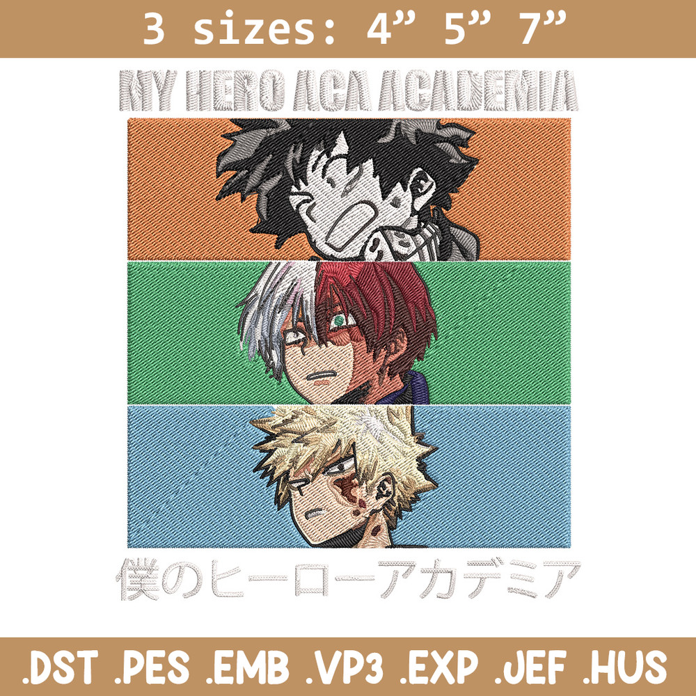 Deku friends Embroidery Design, Mha Embroidery, Embroidery File, Anime Embroidery, Anime shirt, Digital download.jpg