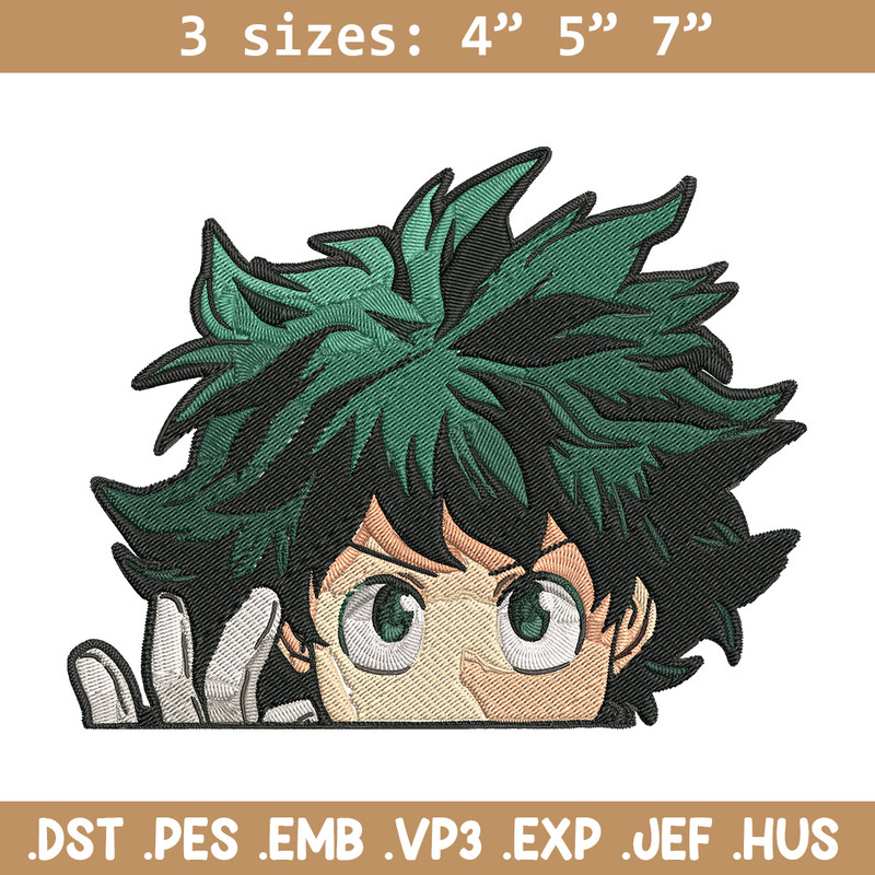 Deku Peek Embroidery Design, Mha Embroidery, Embroidery File, Anime Embroidery, Anime shirt, Digital download.jpg