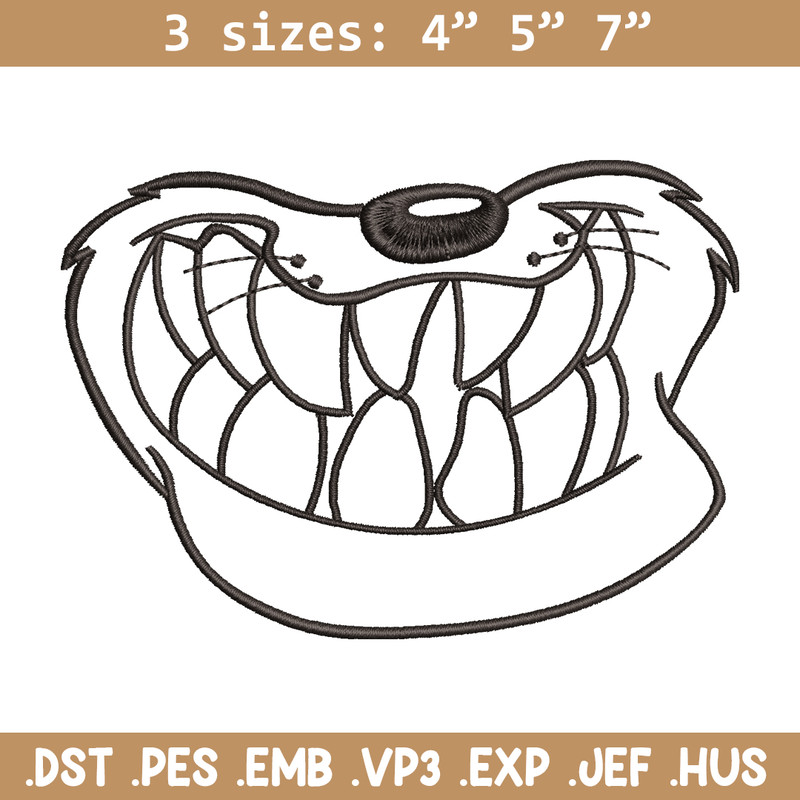 Dog black white embroidery design, cartoon embroidery, cartoon design, Embroidery file, cartoon shirt, Instant download.jpg