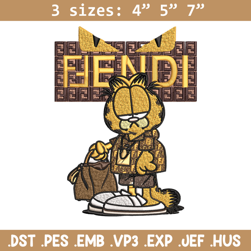Garfield Fendi Embroidery design, Garfield Fendi cartoon Embroidery, cartoon design, Embroidery File, Digital download..jpg