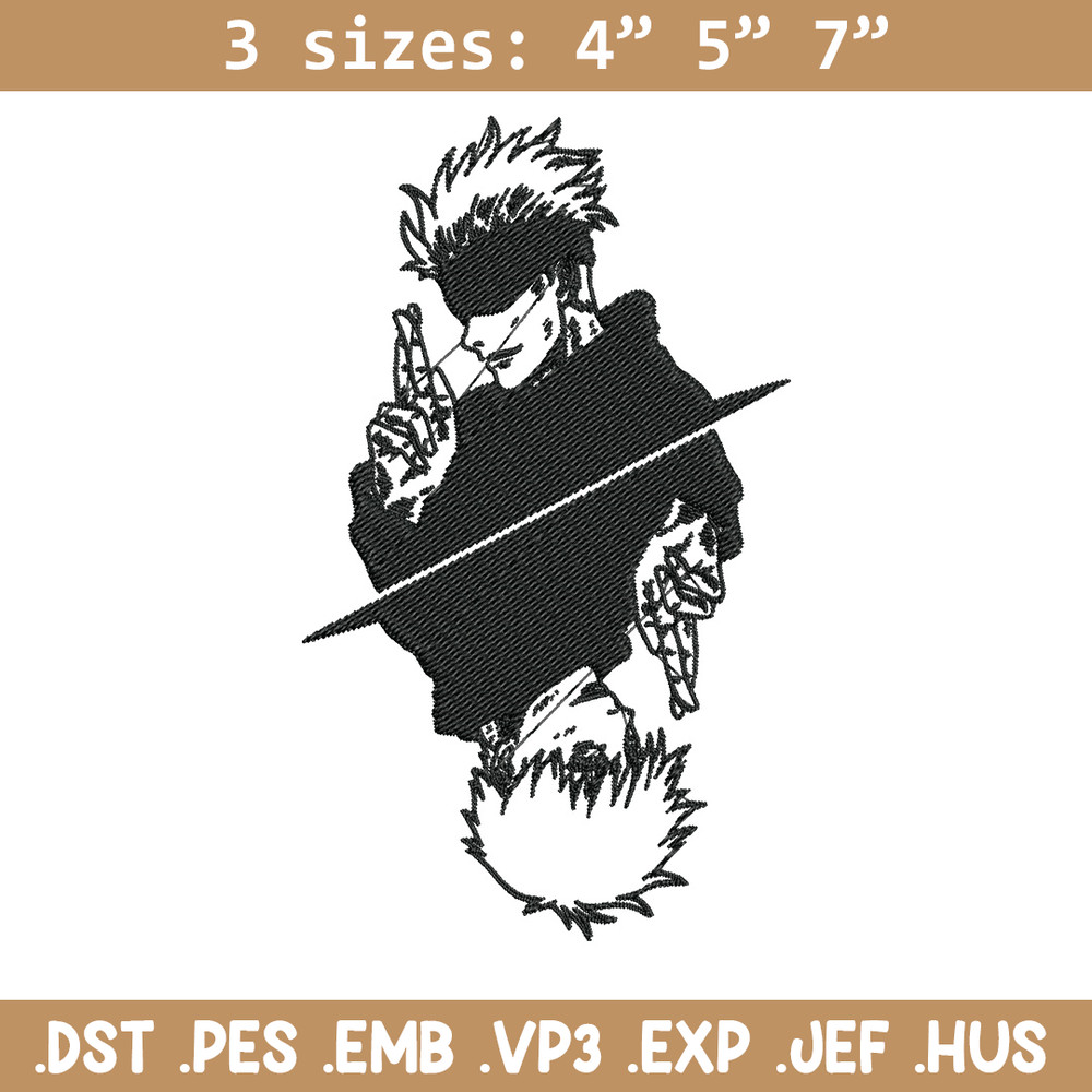 Gojo poster Embroidery Design, Jujutsu Embroidery, Embroidery File, Anime Embroidery, Anime shirt,Digital download.jpg