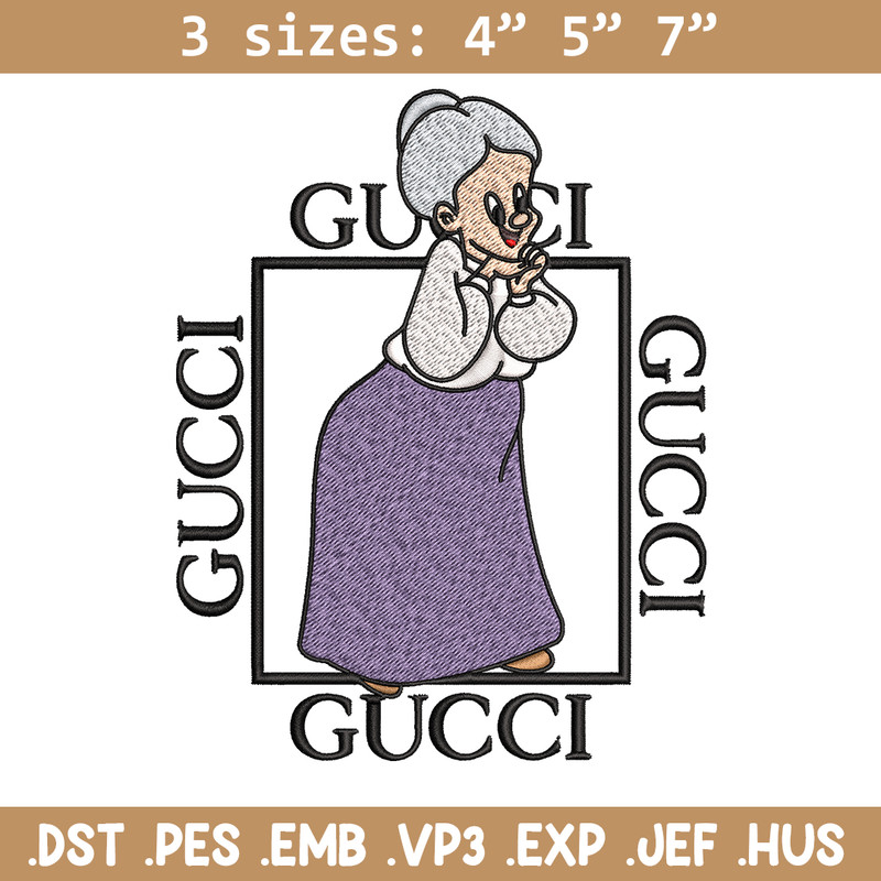 Granny Gucci Embroidery design, Granny Gucci Embroidery, cartoon design, Embroidery File, Gucci logo, Digital download..jpg
