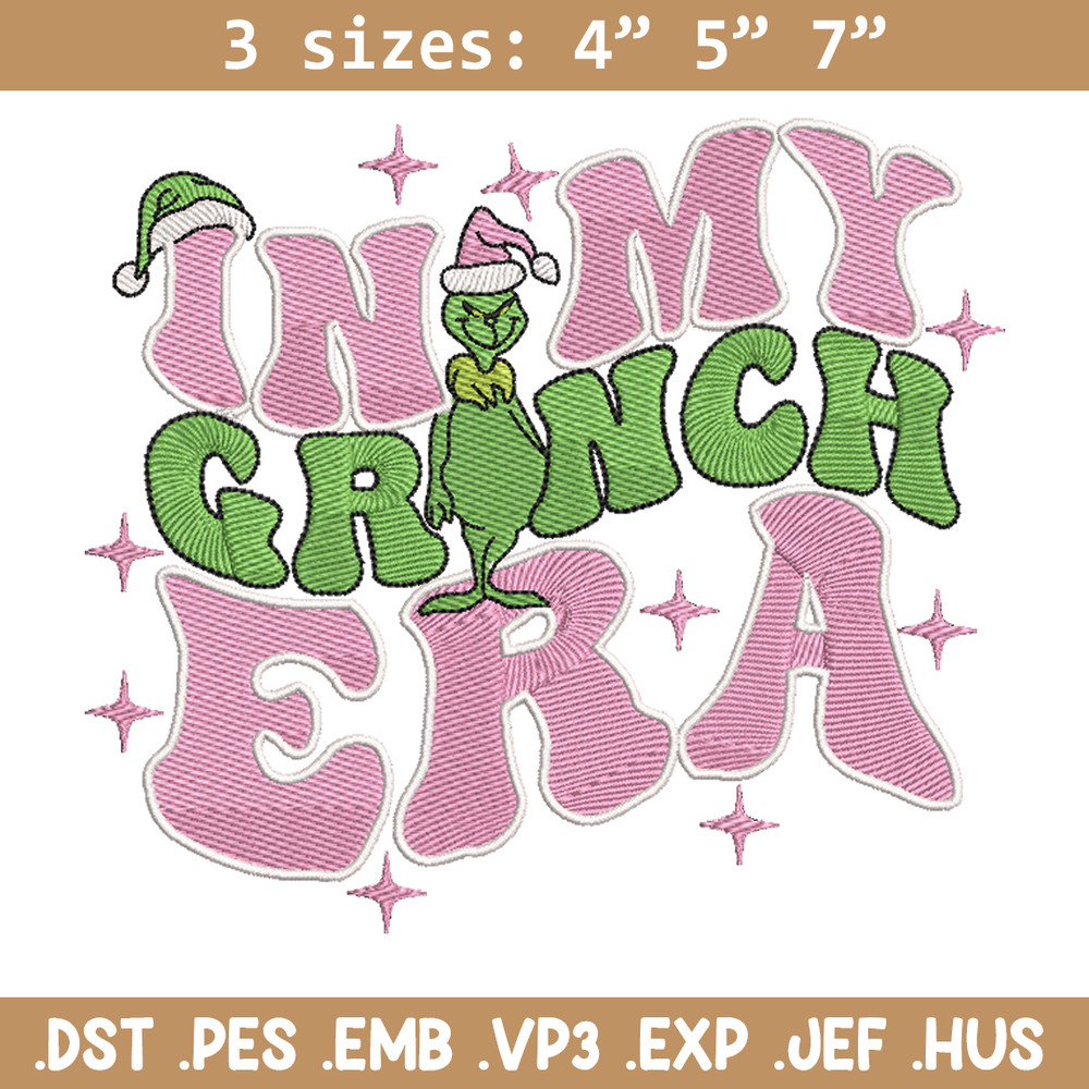 Grinch era embroidery design, Grinch embroidery, Chrismas design, Embroidery shirt, Embroidery file, Digital download..jpg