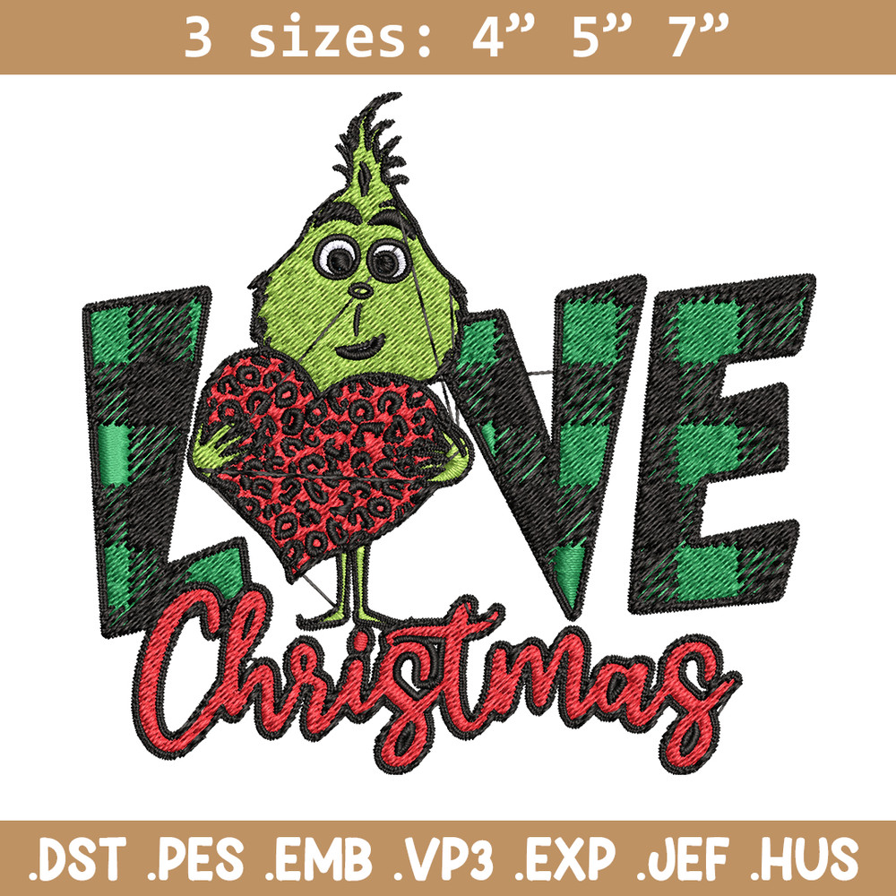 Grinch Love Christmas Embroidery design, Grinch christmas Embroidery, Grinch design, Embroidery file, Instant download..jpg
