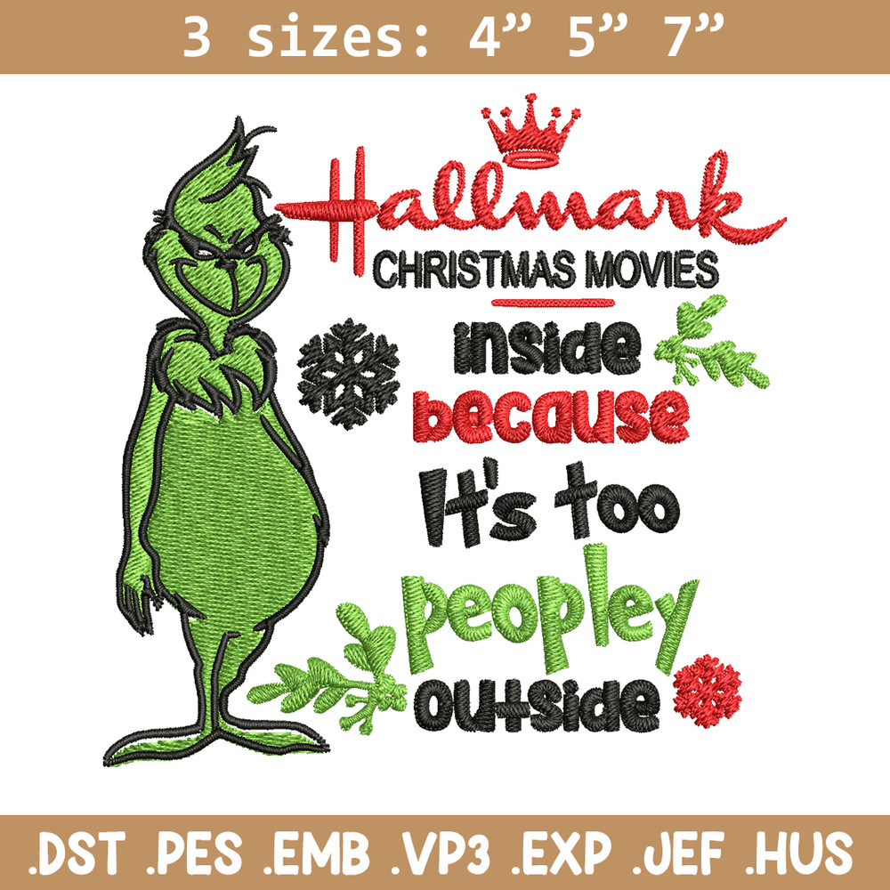 Hallmark Christmas Movies Inside Mr Grinch Embroidery design, Grinch Embroidery, Grinch design, Instant download..jpg