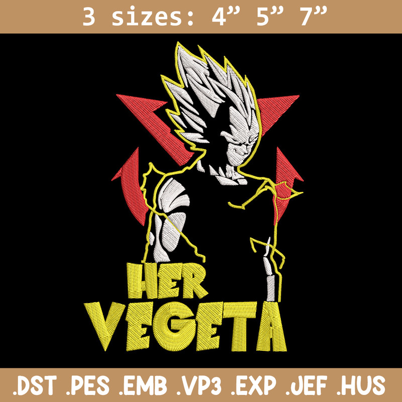 Her Vegeta Embroidery Design, Dragonball Embroidery, Embroidery File, Anime Embroidery, Anime shirt, Digital download..jpg