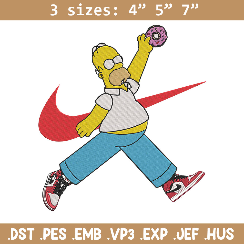 Homer Simpson Embroidery Design, Simpson Embroidery, Embroidery File, Anime Embroidery, Nike shirt, Digital download.jpg