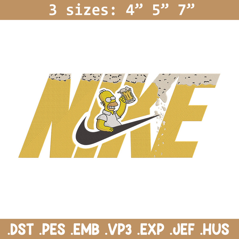 Homer x nike Embroidery Design, Simpson Embroidery, Embroidery File, Nike Embroidery, Anime shirt, Digital download.jpg