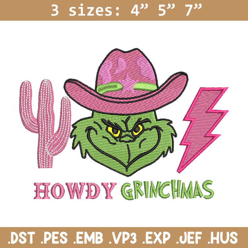 Howdy grinch embroidery design, Grinch embroidery, Chrismas design,Embroidery shirt, Embroidery file, Digital download.jpg