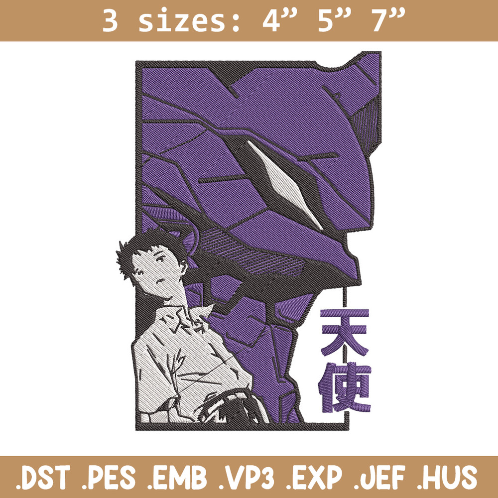 Ikari Shinji Embroidery Design, Evangelion Embroidery, Embroidery File, Anime Embroidery, Anime shirt, Digital download.jpg