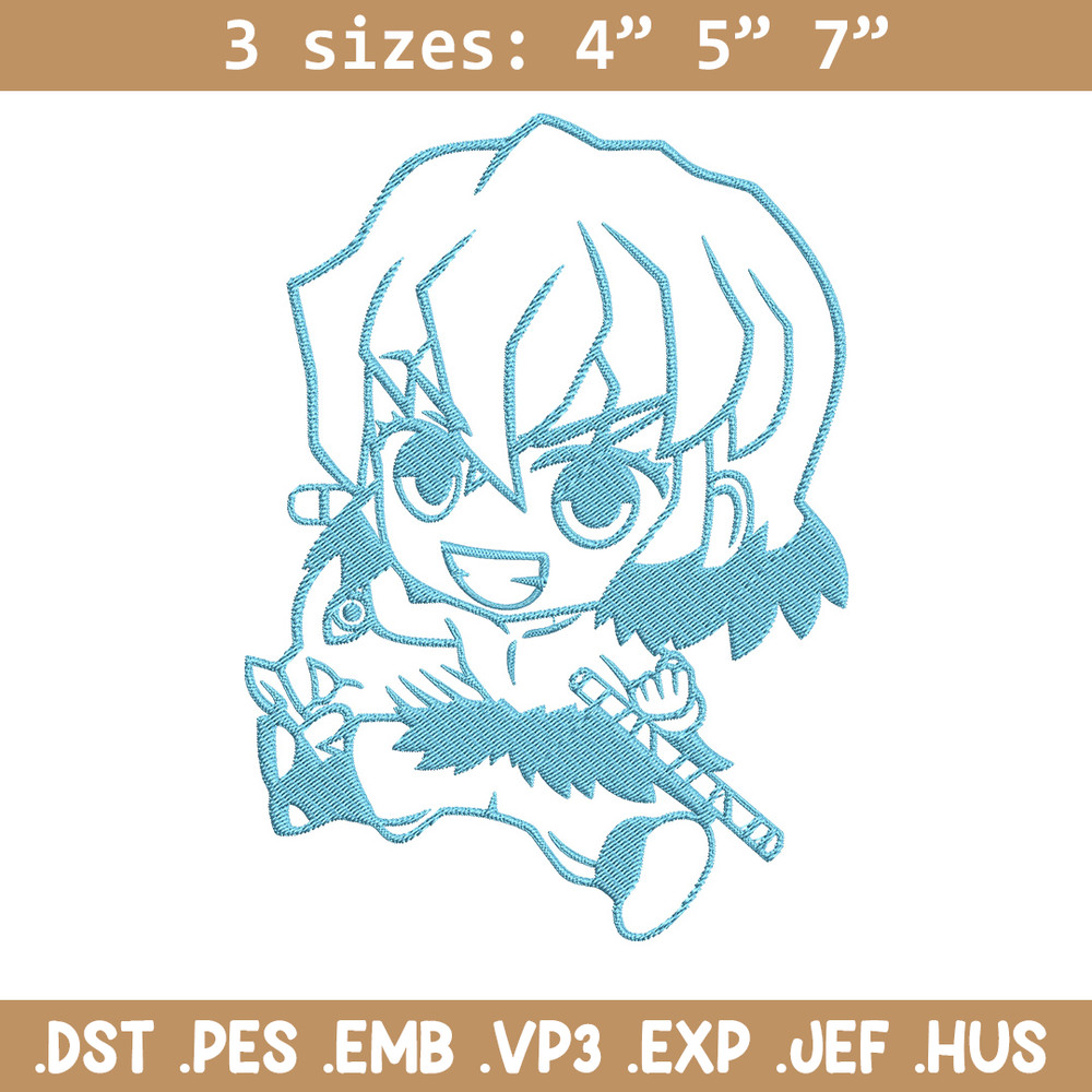 Inosuke chibi Embroidery Design,Demon slayer Embroidery,Embroidery File,Anime Embroidery,Anime shirt, Digital download.jpg