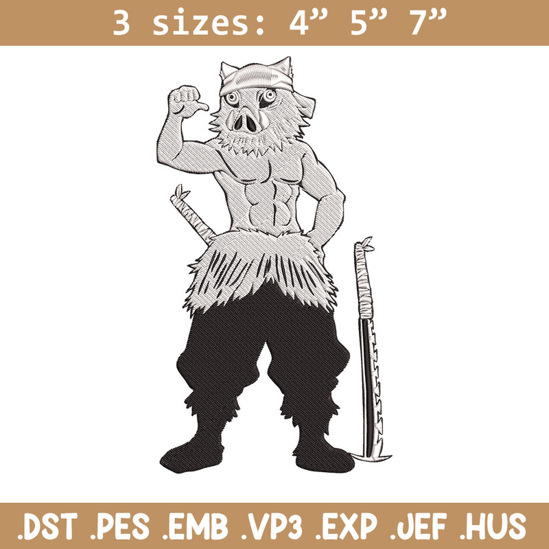Inosuke Embroidery Design,Demon slayer Embroidery, Embroidery File,Anime Embroidery,Anime shirt,Digital download.jpg