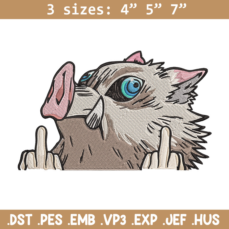 Inosuke Peeker Embroidery Design, Demon slayer Embroidery, Embroidery File, Anime Embroidery, Digital download.jpg