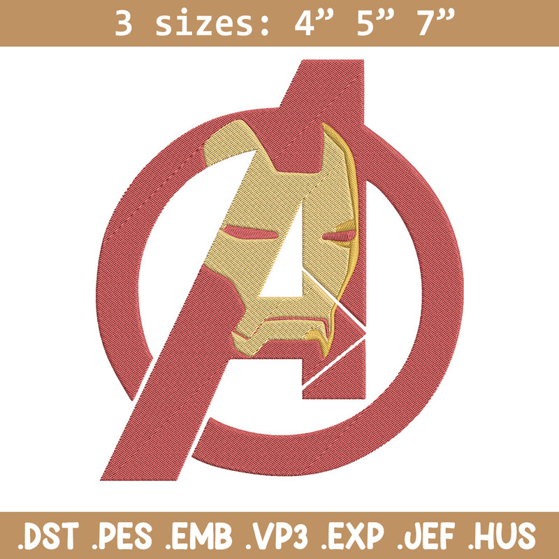 Iron man logo Embroidery Design, Marvel Embroidery, Embroidery File, Anime Embroidery, Anime shirt, Digital download.jpg