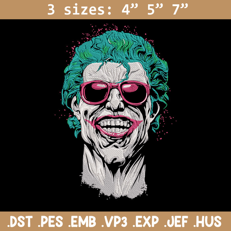Jocker poster Embroidery Design, DC comics Embroidery, Embroidery File, Anime Embroidery, Anime shirt, Digital download.jpg