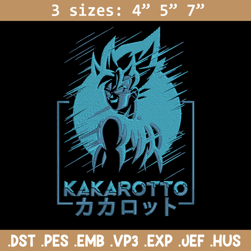 Kakarotto Embroidery Design, Dragonball Embroidery, Embroidery File, Anime Embroidery, Anime shirt,Digital download..jpg