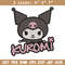 Kuromi logo Embroidery Design, Hello kitty Embroidery, Embroidery File, Anime Embroidery, Anime shirt, Digital download..jpg