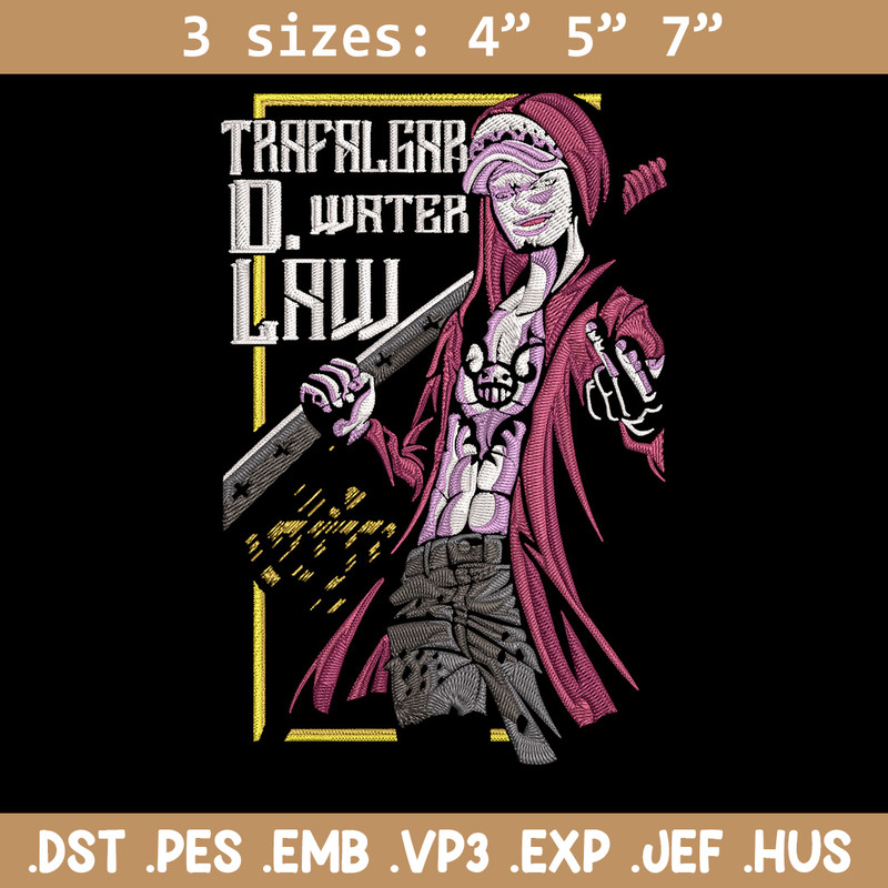 Law poster Embroidery Design, One piece Embroidery, Embroidery File,Anime Embroidery, Anime shirt, Digital download..jpg