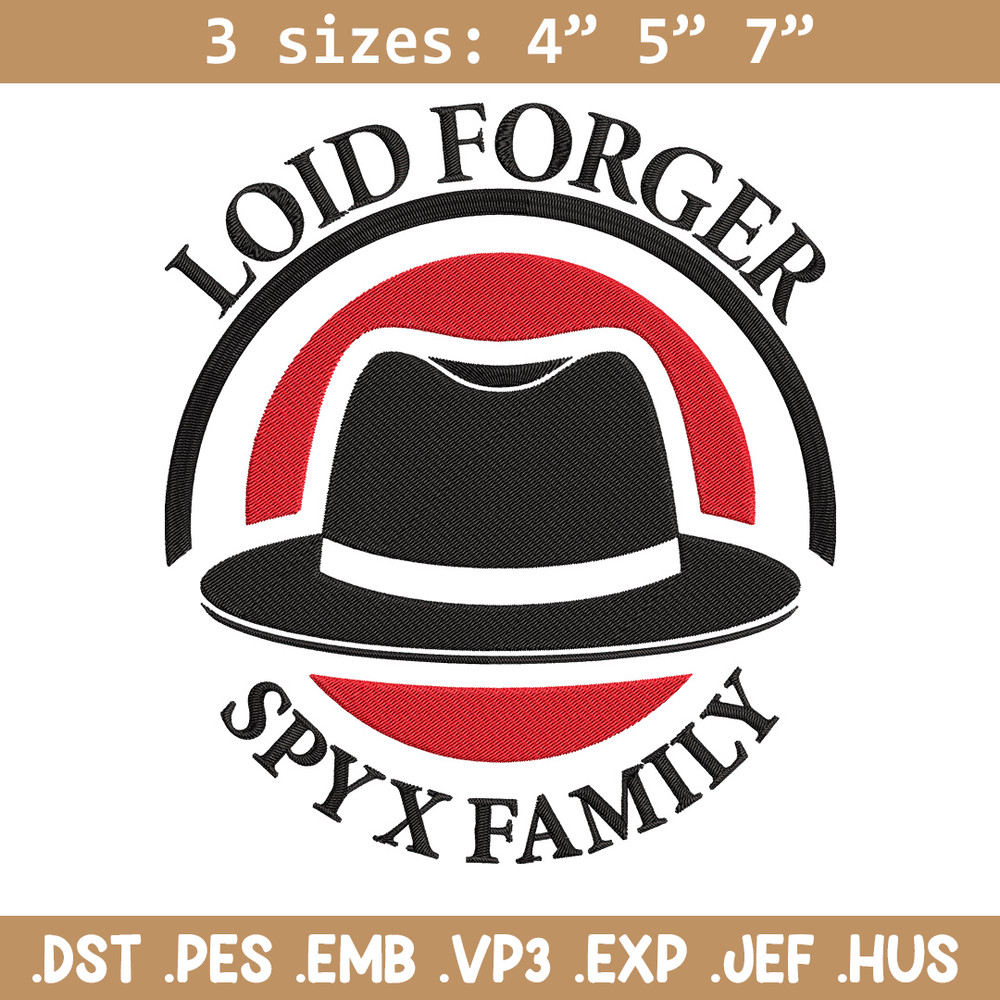 Logo Loid hat Embroidery Design, Spy x family Embroidery, Embroidery File, Anime Embroidery,Anime shirt,Digital download.jpg