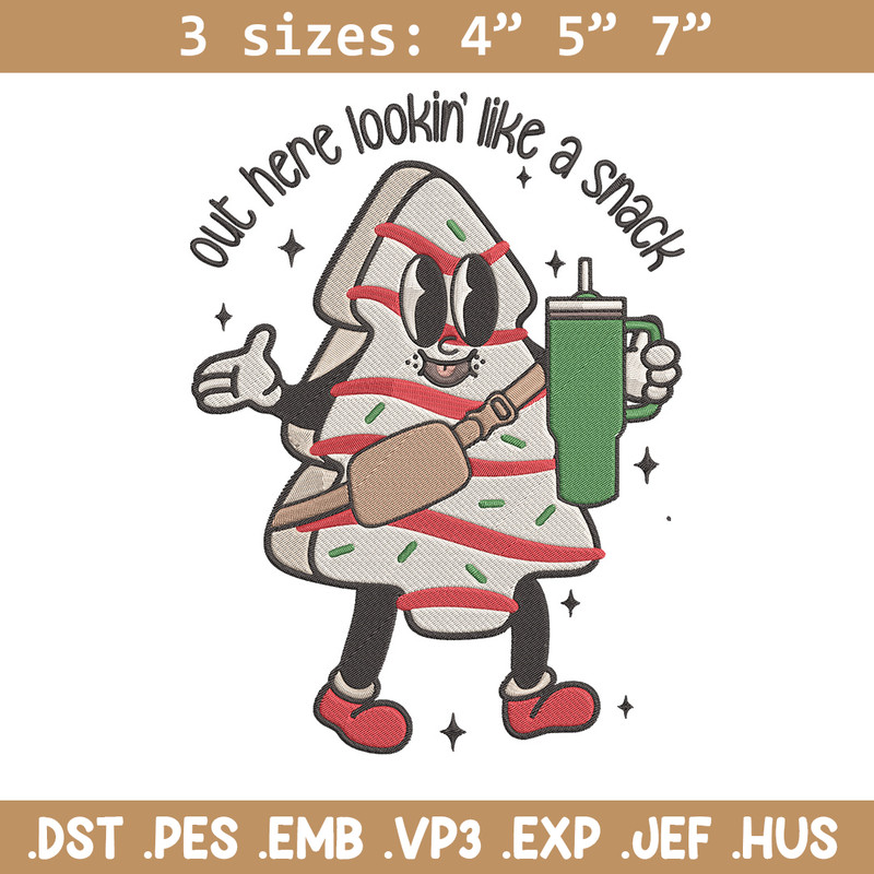 Look like a snack Embroidery Design, Tree chrismas Embroidery, Embroidery File, Chrismas Embroidery, Digital download.jpg