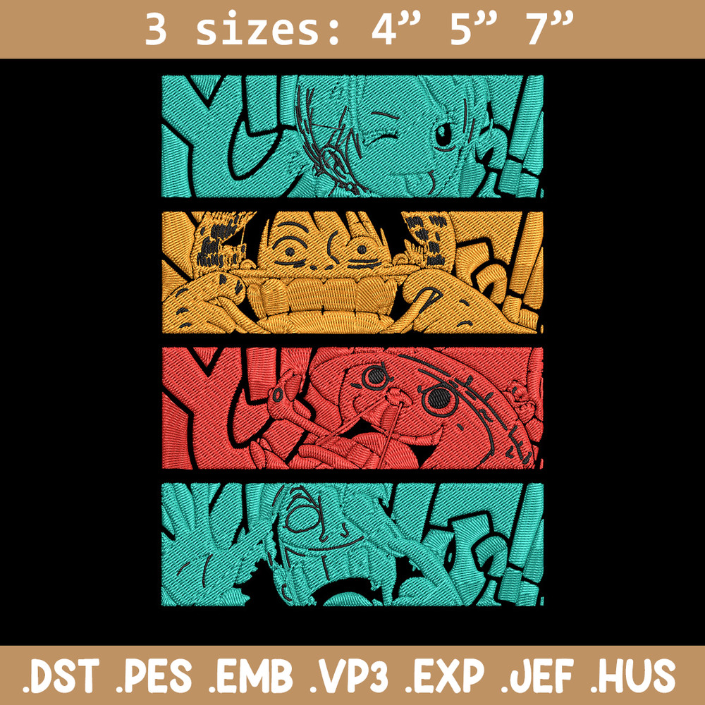 Luffy friends Embroidery Design,One piece Embroidery, Embroidery File, Anime Embroidery, Anime shirt, Digital download.jpg