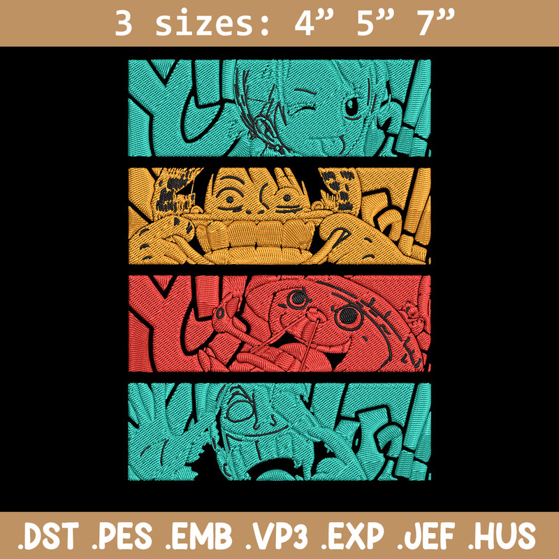 Luffy friends Embroidery Design,One piece Embroidery, Embroidery File, Anime Embroidery, Anime shirt, Digital download.jpg