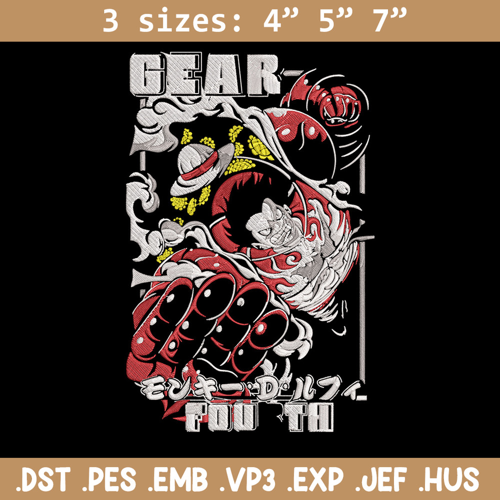 Luffy gear 4 Embroidery Design,One piece Embroidery, Embroidery File, Anime Embroidery, Anime shirt, Digital download.jpg