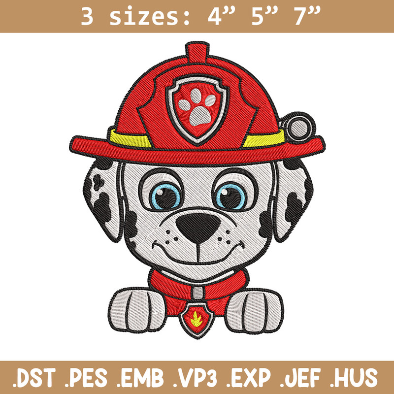 Marshall dog Embroidery Design, Paw patrol Embroidery, Embroidery File, Anime Embroidery, Anime shirt, Digital download..jpg