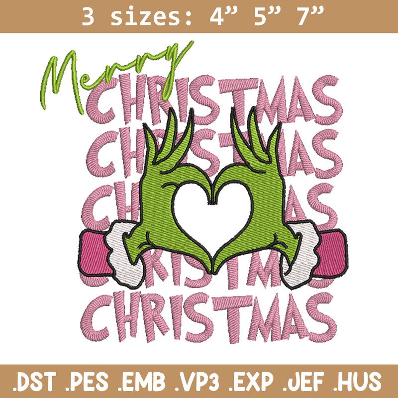 Merry chrismas embroidery design, Grinch embroidery, Chrismas design,Embroidery shirt, Embroidery file, Digital download.jpg