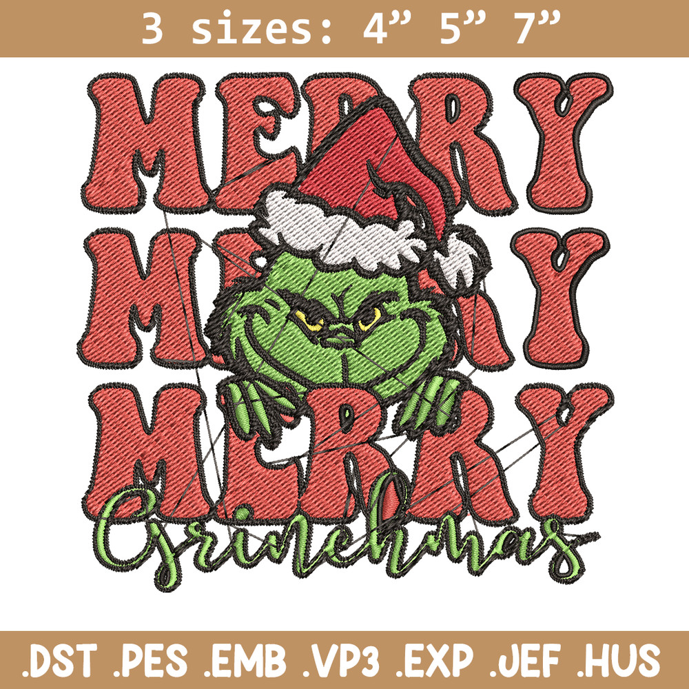 Merry Christmas Grinch Embroidery design, Grinch christmas Embroidery, logo design, Embroidery File, Instant download..jpg