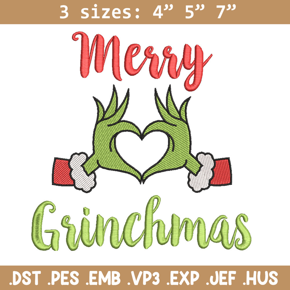 Merry grinchmas embroidery design,Grinch embroidery,Chrismas design, Embroidery shirt, Embroidery file, Digital download.jpg