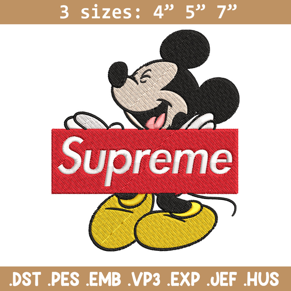 Mickey Mouse Supreme Embroidery design, Disney Embroidery, Disney design, Embroidery File, Digital download..jpg