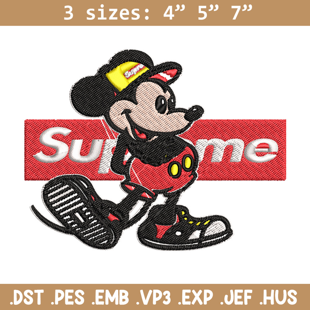 Mickey Mouse Supreme Embroidery design, Disney Embroidery, Disney design, Embroidery File, logo shirt, Digital download..jpg